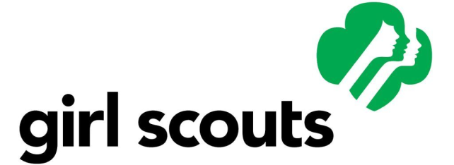 The Girl Scouts logo with the words “girl scouts” in black lowercase letters and a green trefoil symbol featuring three female silhouettes on the right.