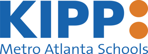 KIPP Metro Atlanta Schools logo with bold blue text KIPP: and two orange dots, above smaller blue text reading Metro Atlanta Schools.