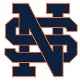 A navy blue interlocking logo of the letters N and S outlined in orange, forming a bold and stylized emblem on a transparent background.