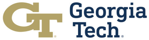 Georgia Tech logo with gold letters GT on the left and dark blue text Georgia Tech. on the right.