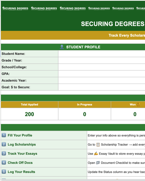 Scholarship Application Tracker